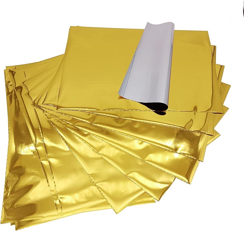 JBQUEEN 50 Sheets A4 Size Reactive Foil Transfer Foil Paper Use Laminator Laser Printer,Golden Transfer Craft Foil for Handmade Craft Accessories - Image 1